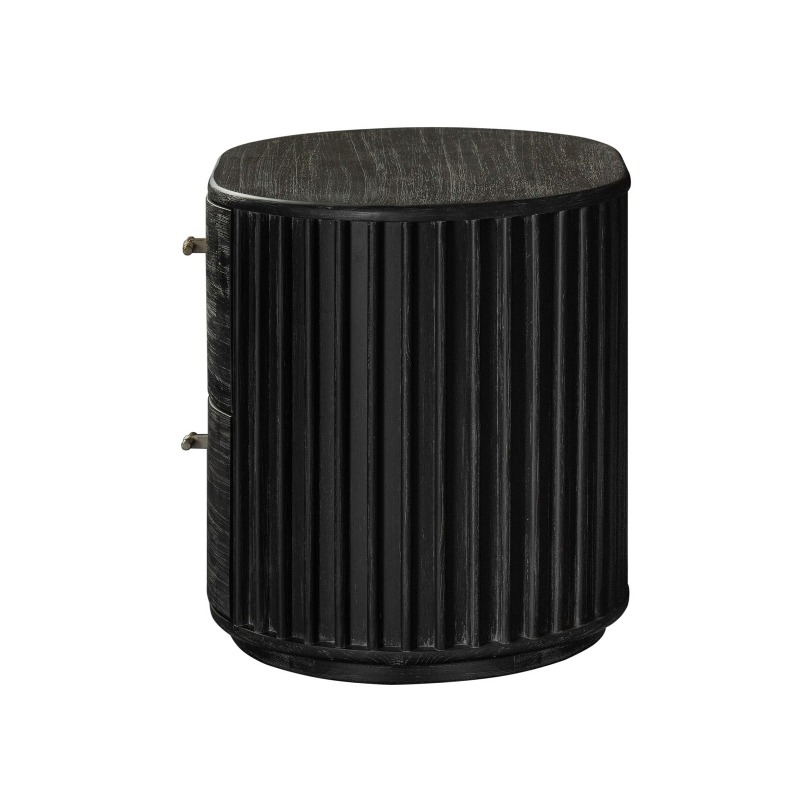 Modrest Fields - Modern Black Acacia Nightstand - Image 4
