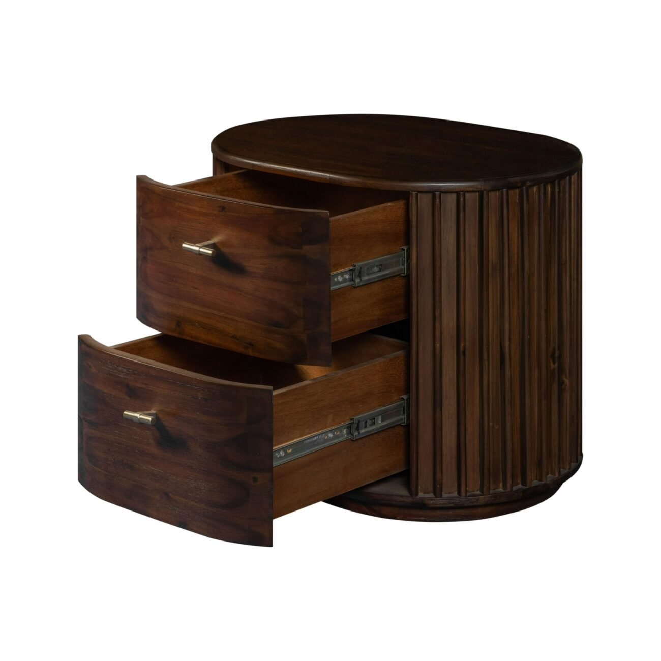 Modrest Fields - Modern Walnut Acacia Nightstand - Image 3