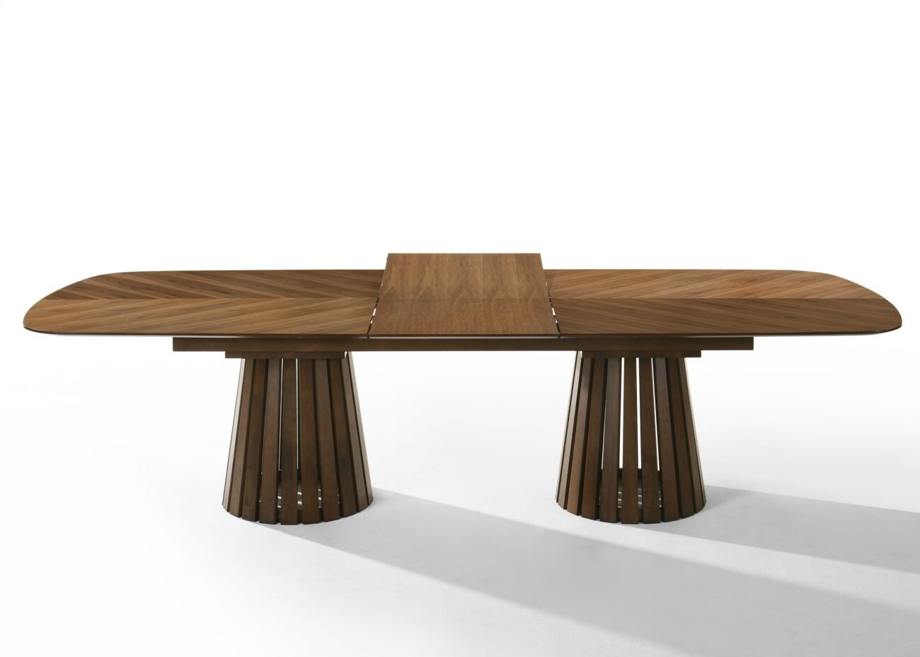 Modrest Truman - Mid-Century Modern Walnut Extendable Dining Table + 8 Chairs Set - Image 2