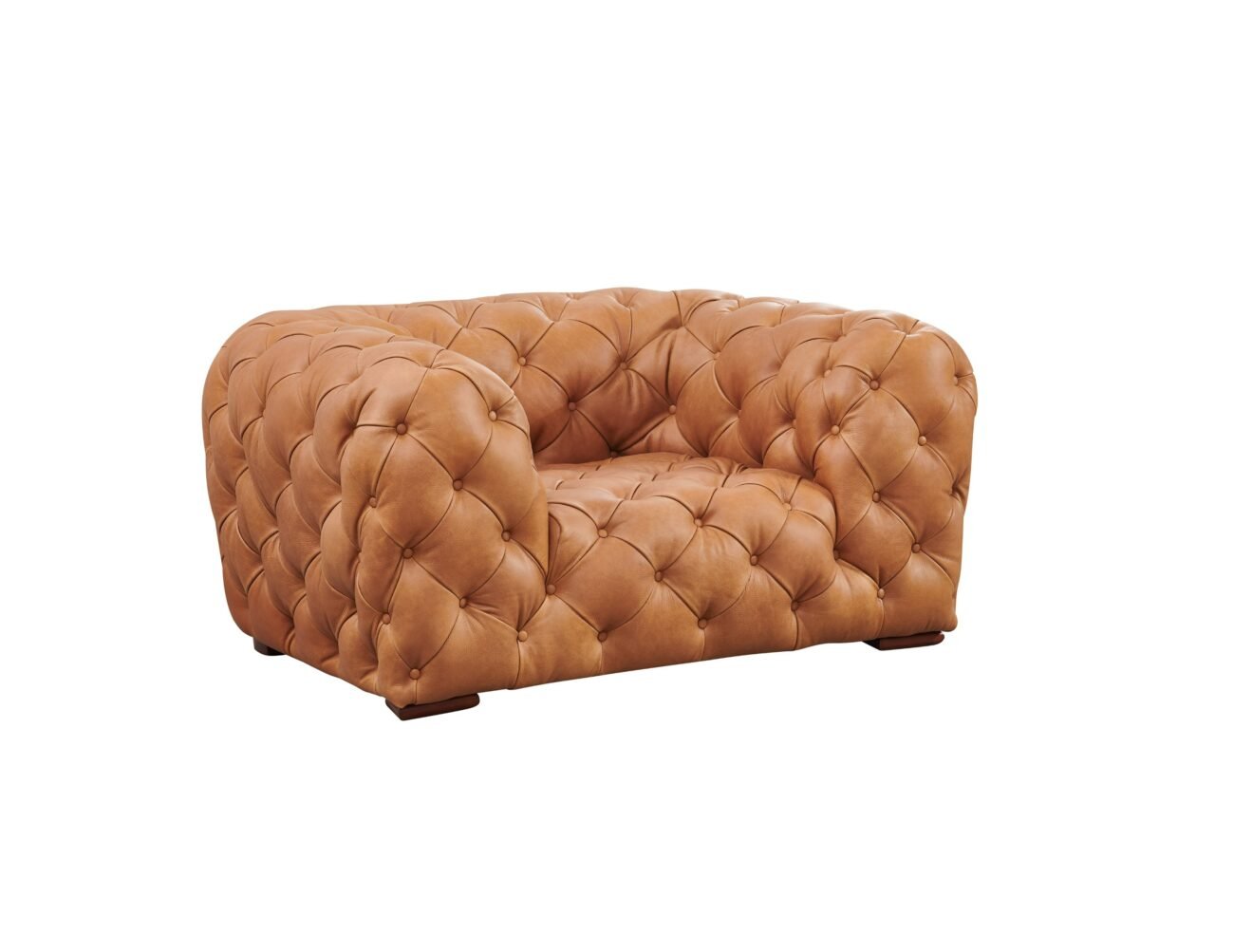 Divani Casa Dexter - Transitional Camel Full Italian Leather Lounge Chair - Image 2