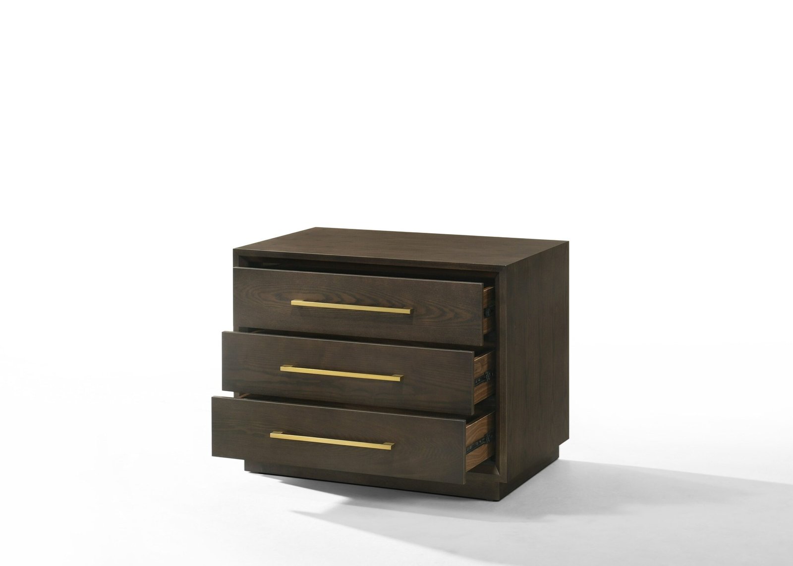 Modrest Manhattan - Contemporary Brown Oak and Gold Nightstand - Image 2