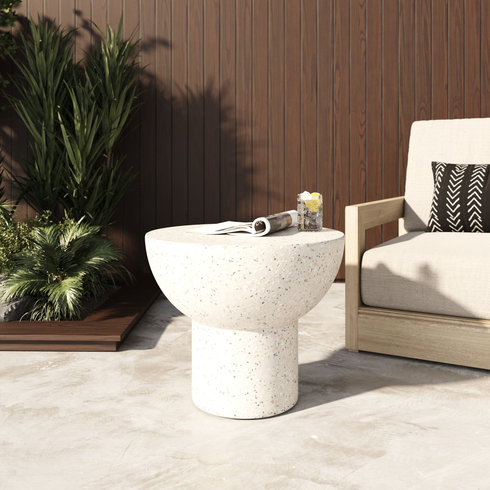 Modrest Fate - Modern Terrazzo Concrete End Table - Image 2