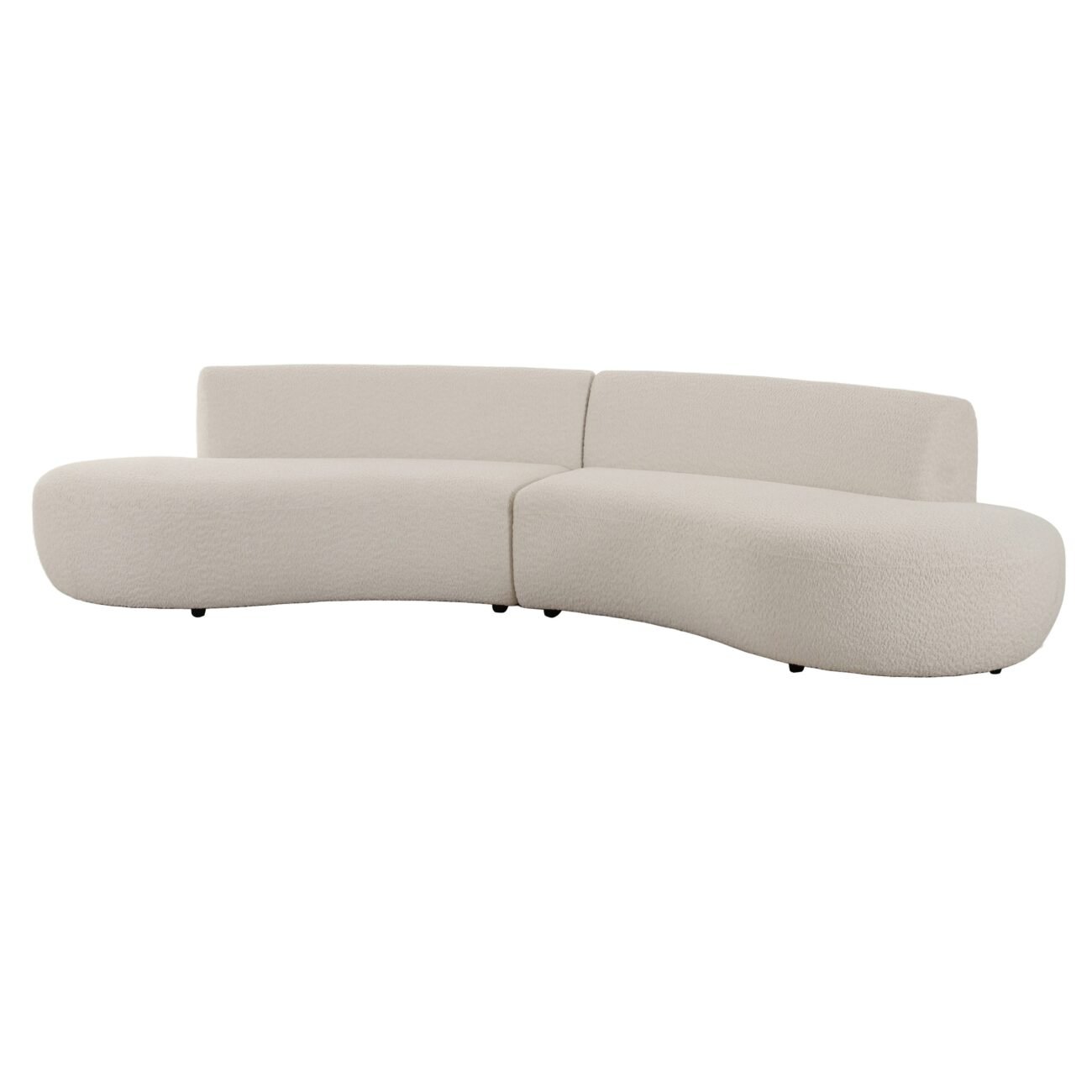 Divani Casa Weldon - Modern Off-White Fabric Curved Sectional - Image 4