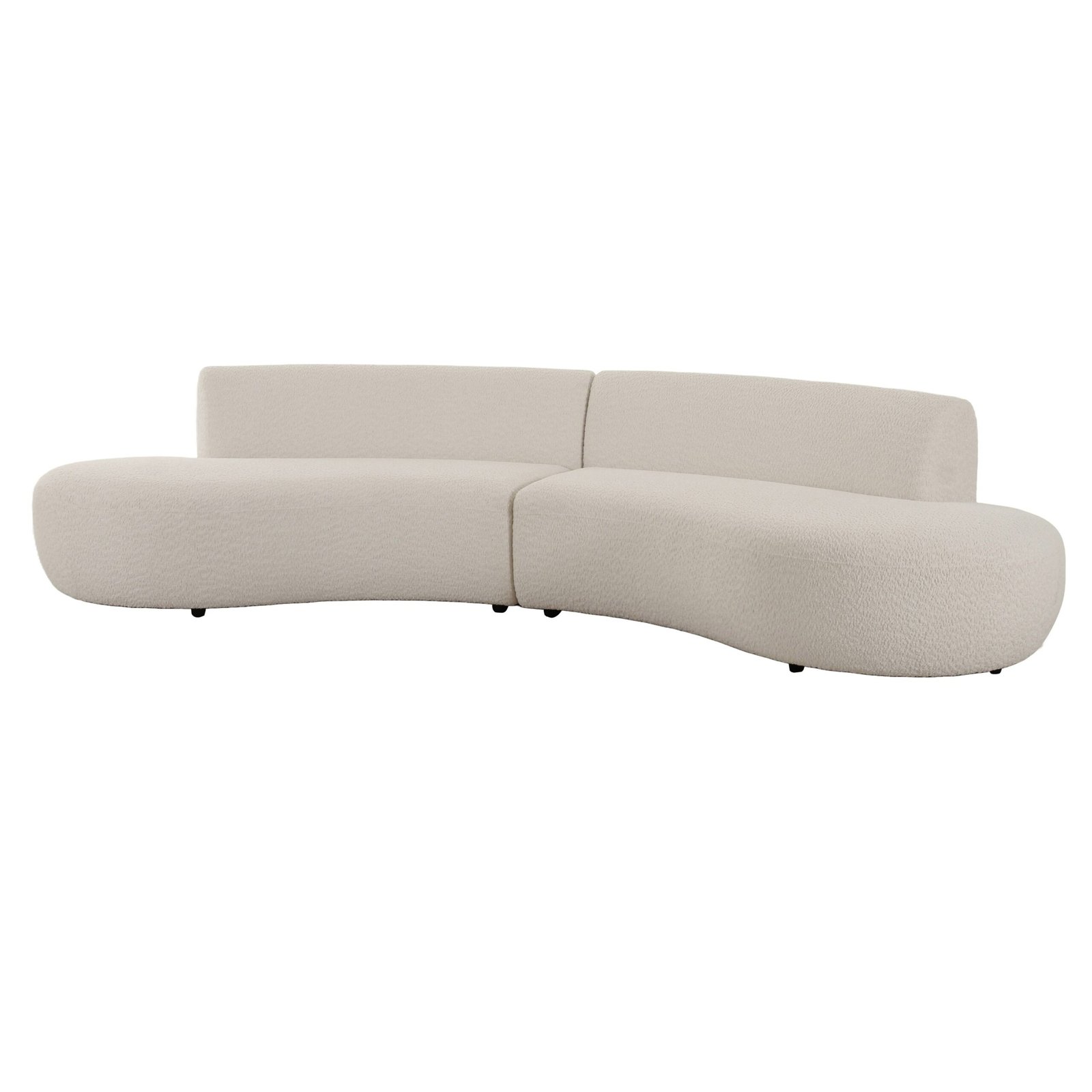 Divani Casa Weldon - Modern Off-White Fabric Curved Sectional - Image 4