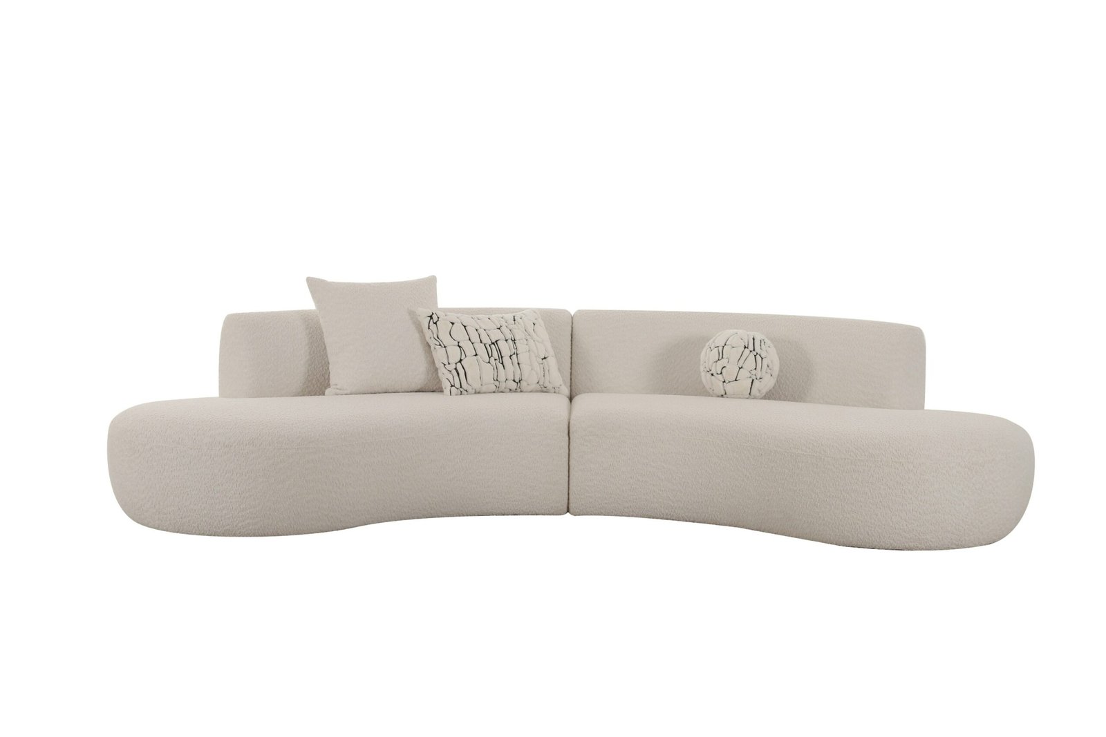 Divani Casa Weldon - Modern Off-White Fabric Curved Sectional - Image 2