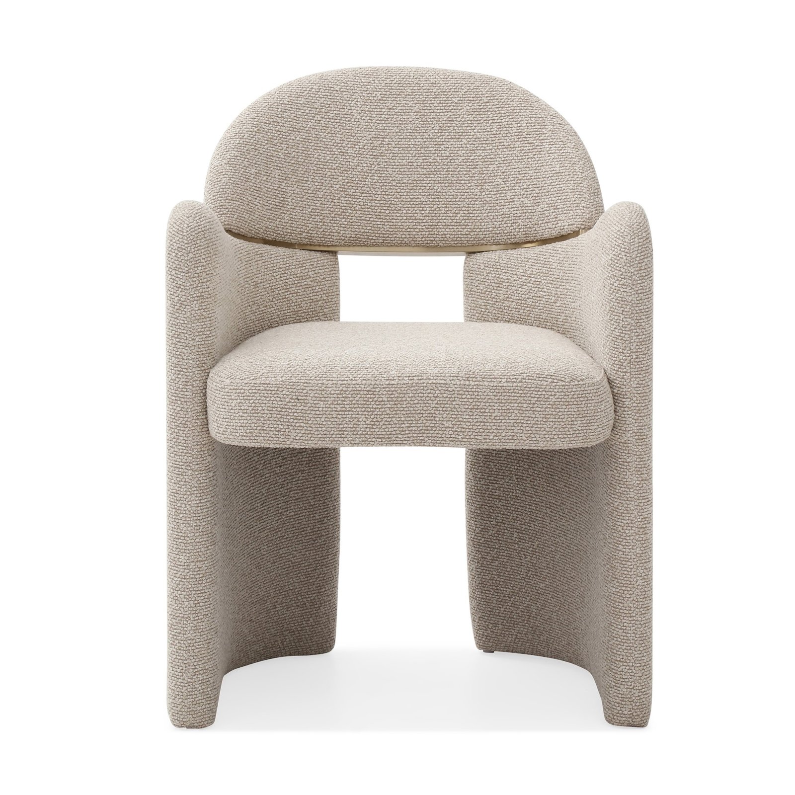 Modrest Ashley - Modern Beige Fabric + Brushed Brass Dining Chair