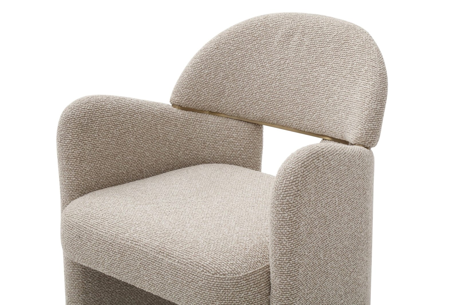 Modrest Ashley - Modern Beige Fabric + Brushed Brass Dining Chair - Image 4