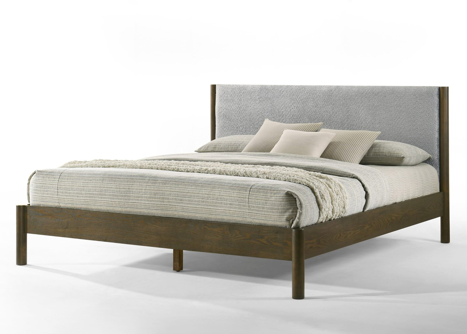 Modrest Carolina - Modern Grey Fabric + Wenge Bedroom Set - Image 2