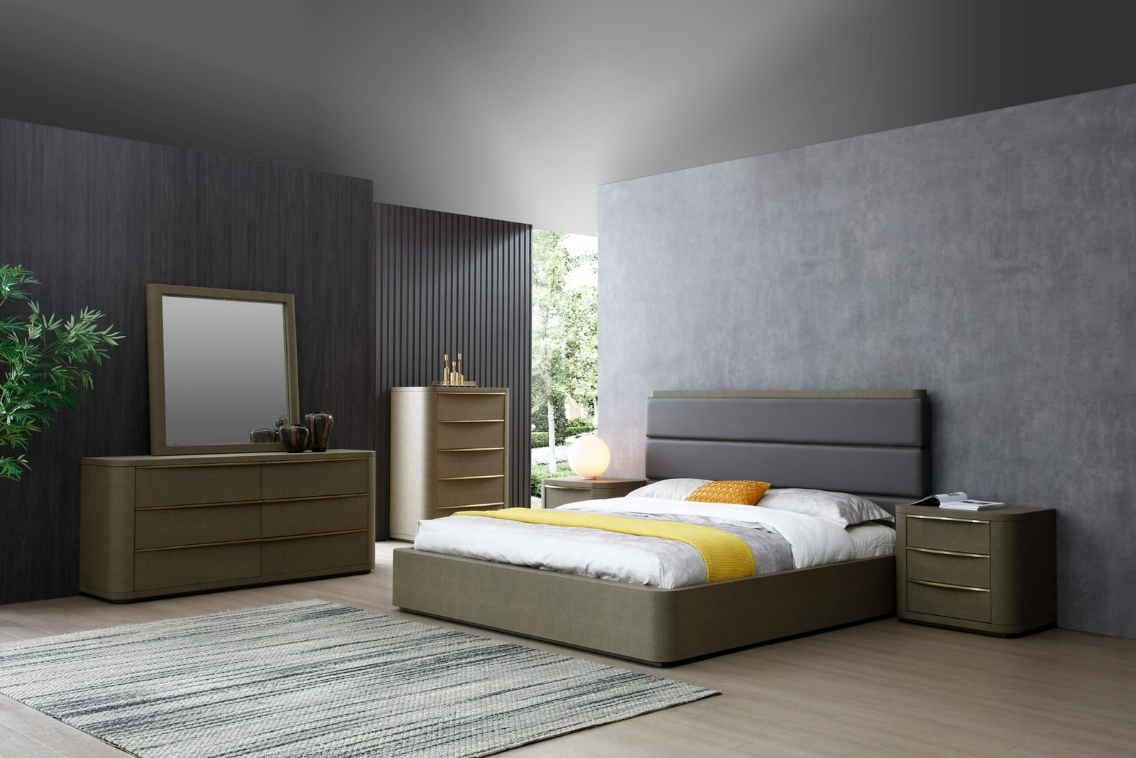 Modrest Lois - Modern Beige Shagreen Mirror - Image 3