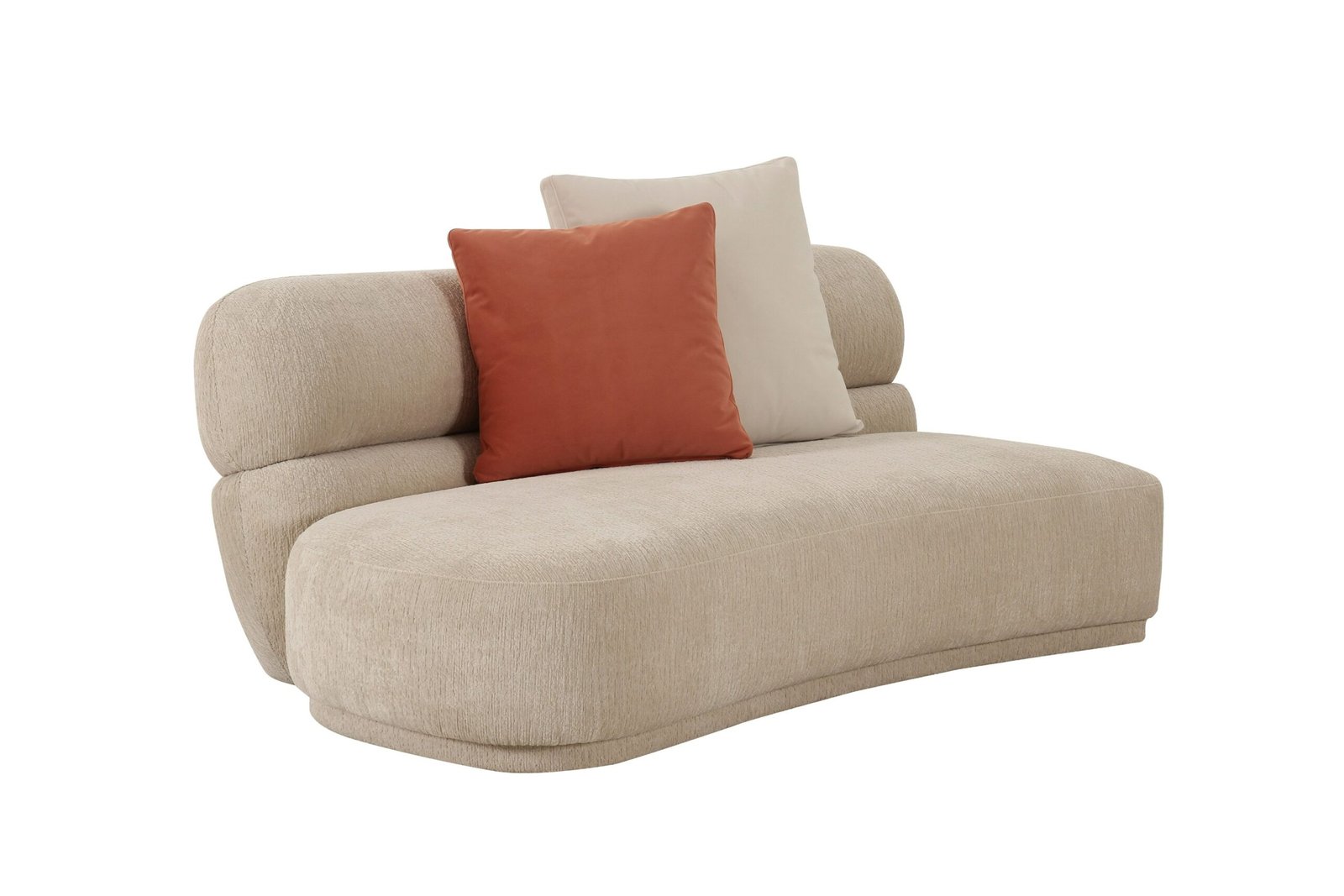 Divani Casa Knight - Modern Beige Fabric Curved Sectional - Image 2