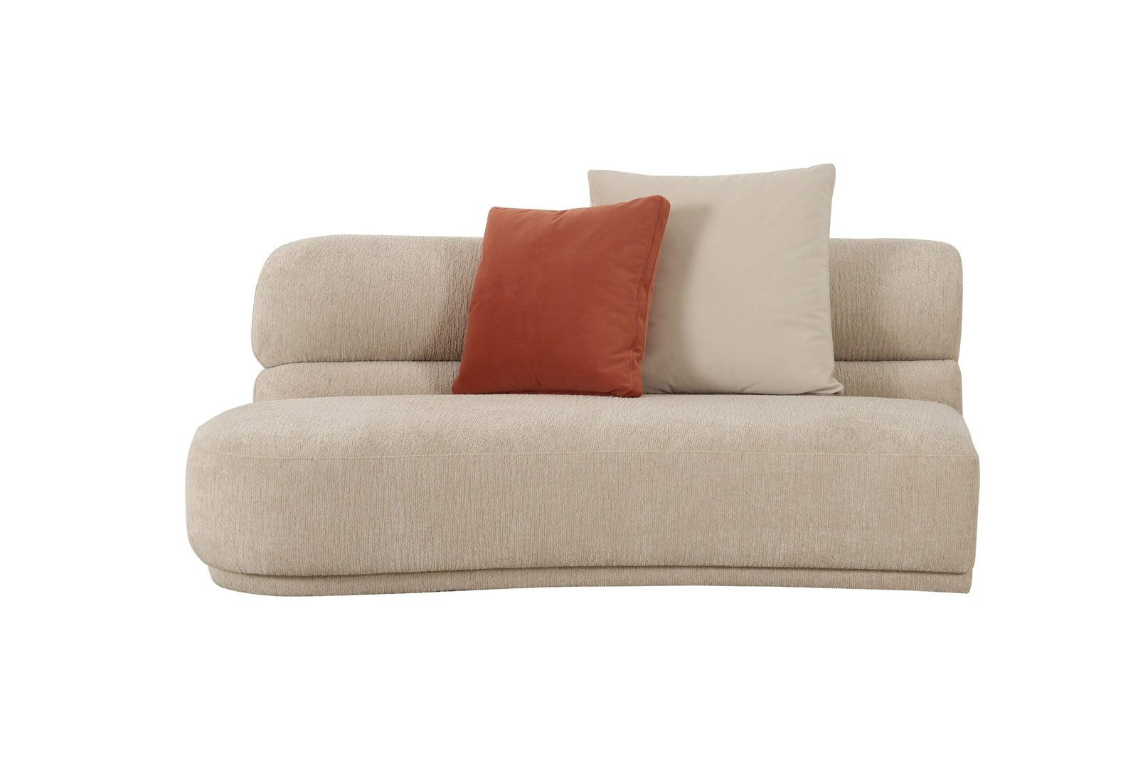 Divani Casa Knight - Modern Beige Fabric Curved Sectional - Image 3