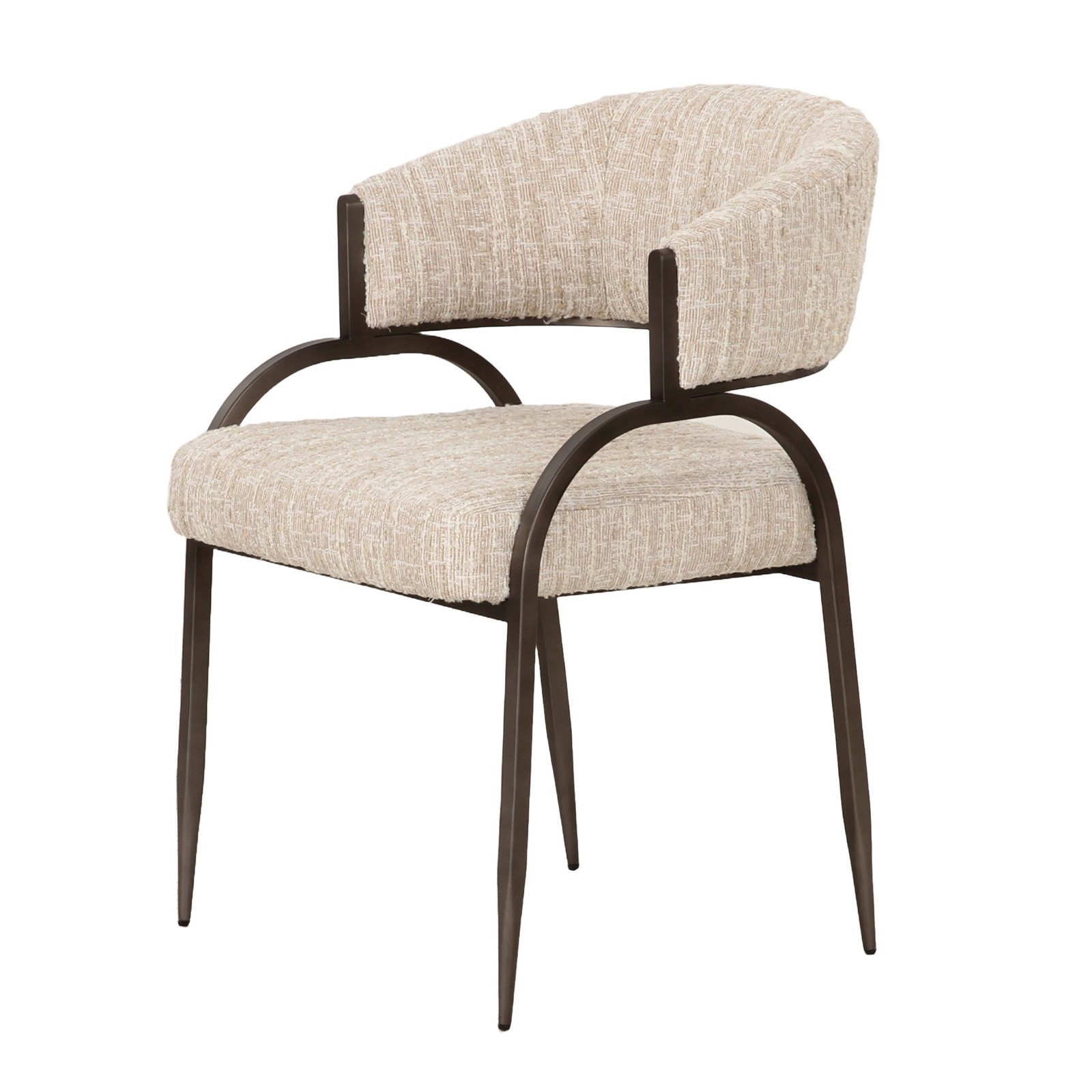 Modrest Kobe - Modern Beige Fabric Dining Chair - Image 2