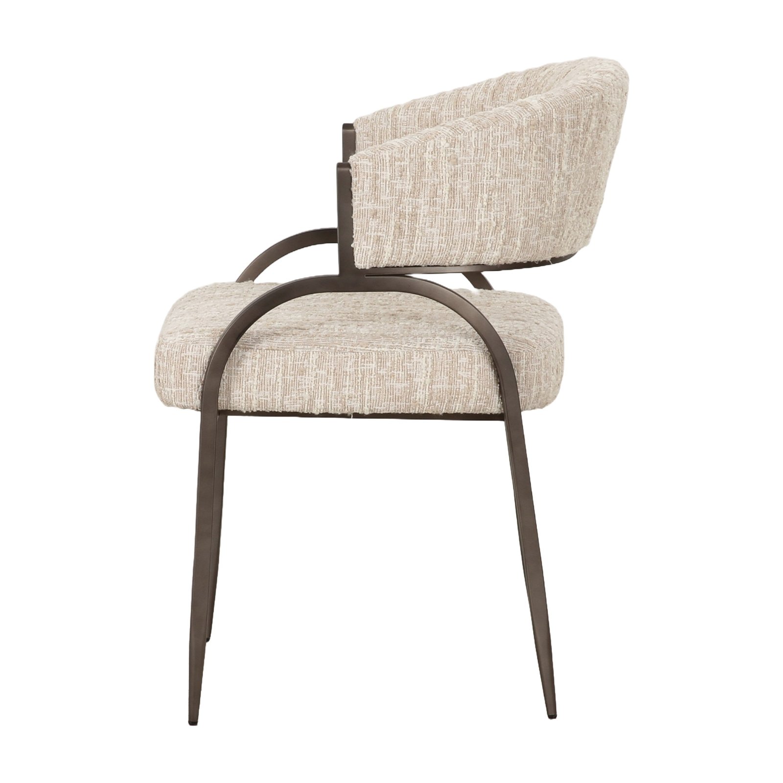 Modrest Kobe - Modern Beige Fabric Dining Chair - Image 3