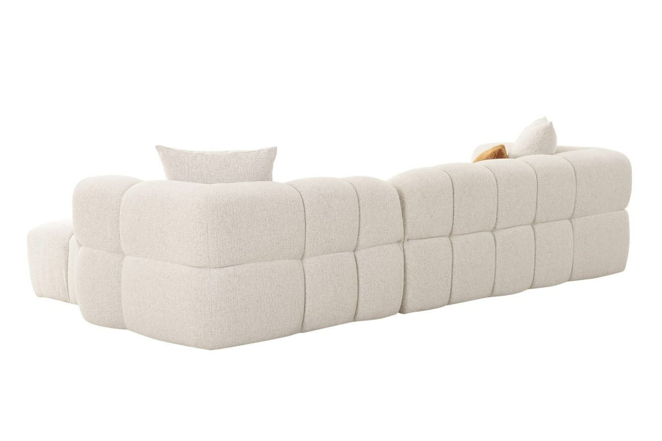 Divani Casa Freya - Modern Beige Fabric Sectional w/ Console - Image 2