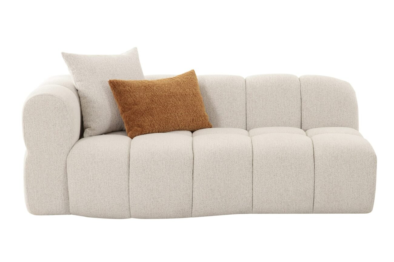 Divani Casa Freya - Modern Beige Fabric Sectional w/ Console - Image 3