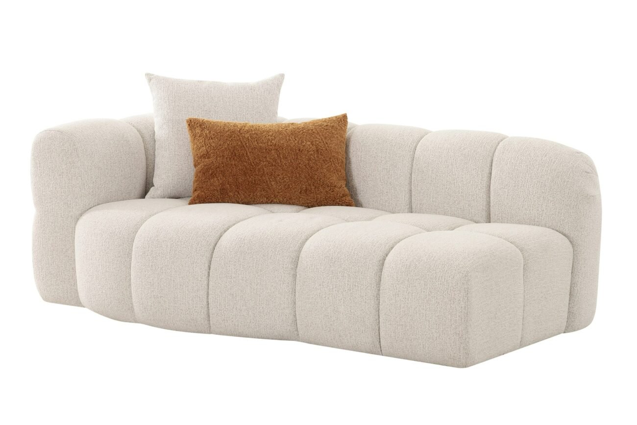 Divani Casa Freya - Modern Beige Fabric Sectional w/ Console - Image 5