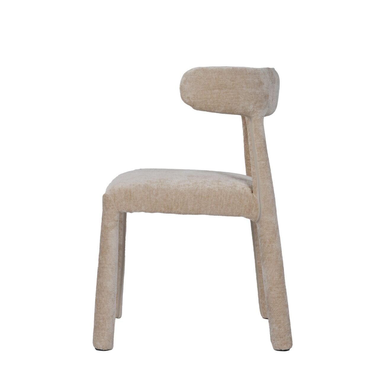 Modrest Homan - Modern Beige Velvet Dining Chair - Image 2