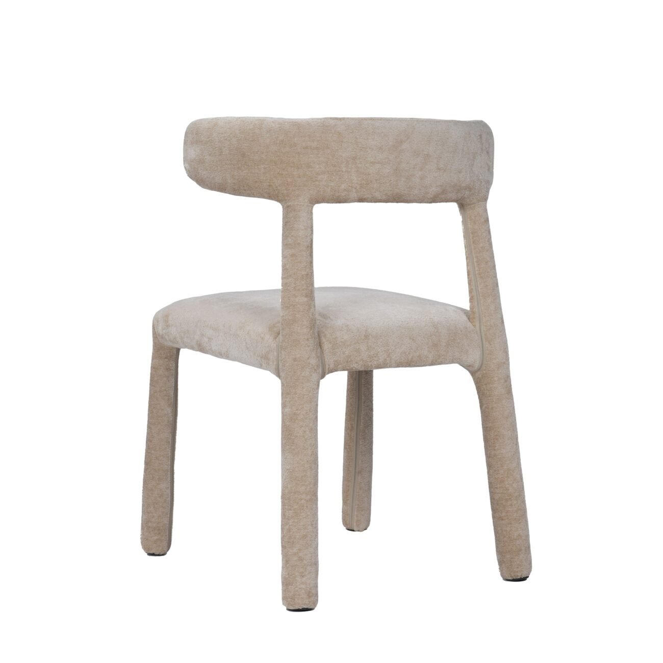 Modrest Homan - Modern Beige Velvet Dining Chair - Image 3