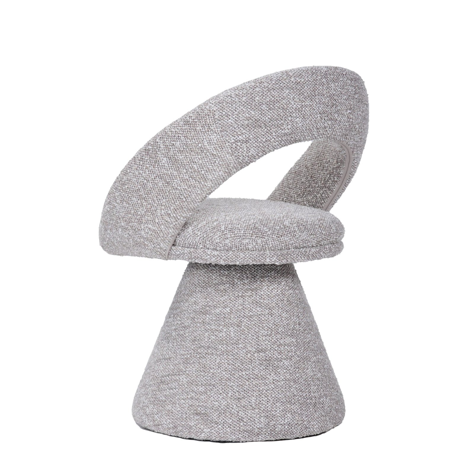 Modrest Wiles - Modern Grey Fabric Swivel Dining Chair - Image 3