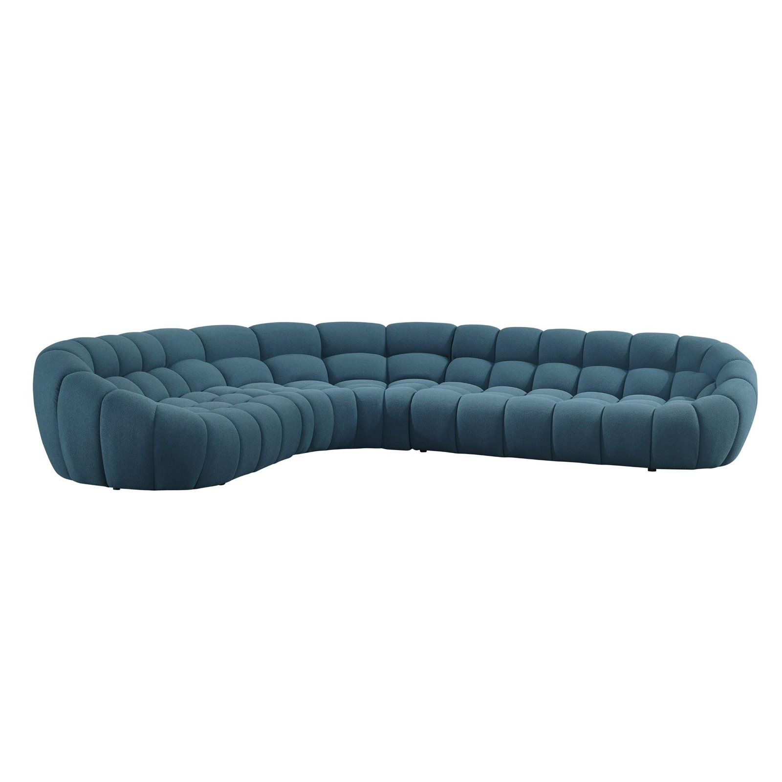 Divani Casa Yolonda - Dark Teal Fabric Sectional Sofa - Image 2