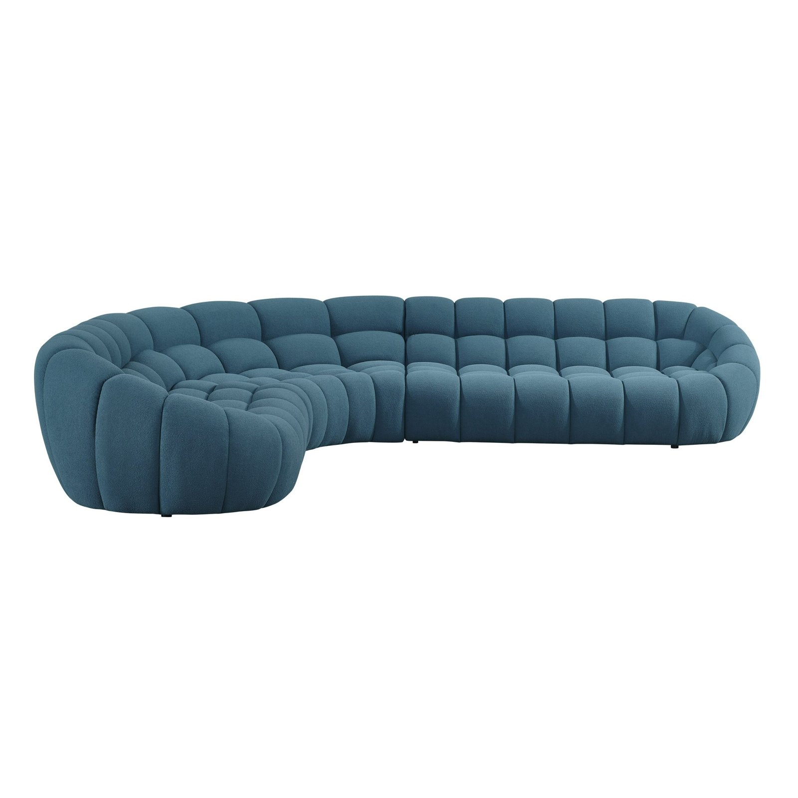 Divani Casa Yolonda - Dark Teal Fabric Sectional Sofa - Image 3