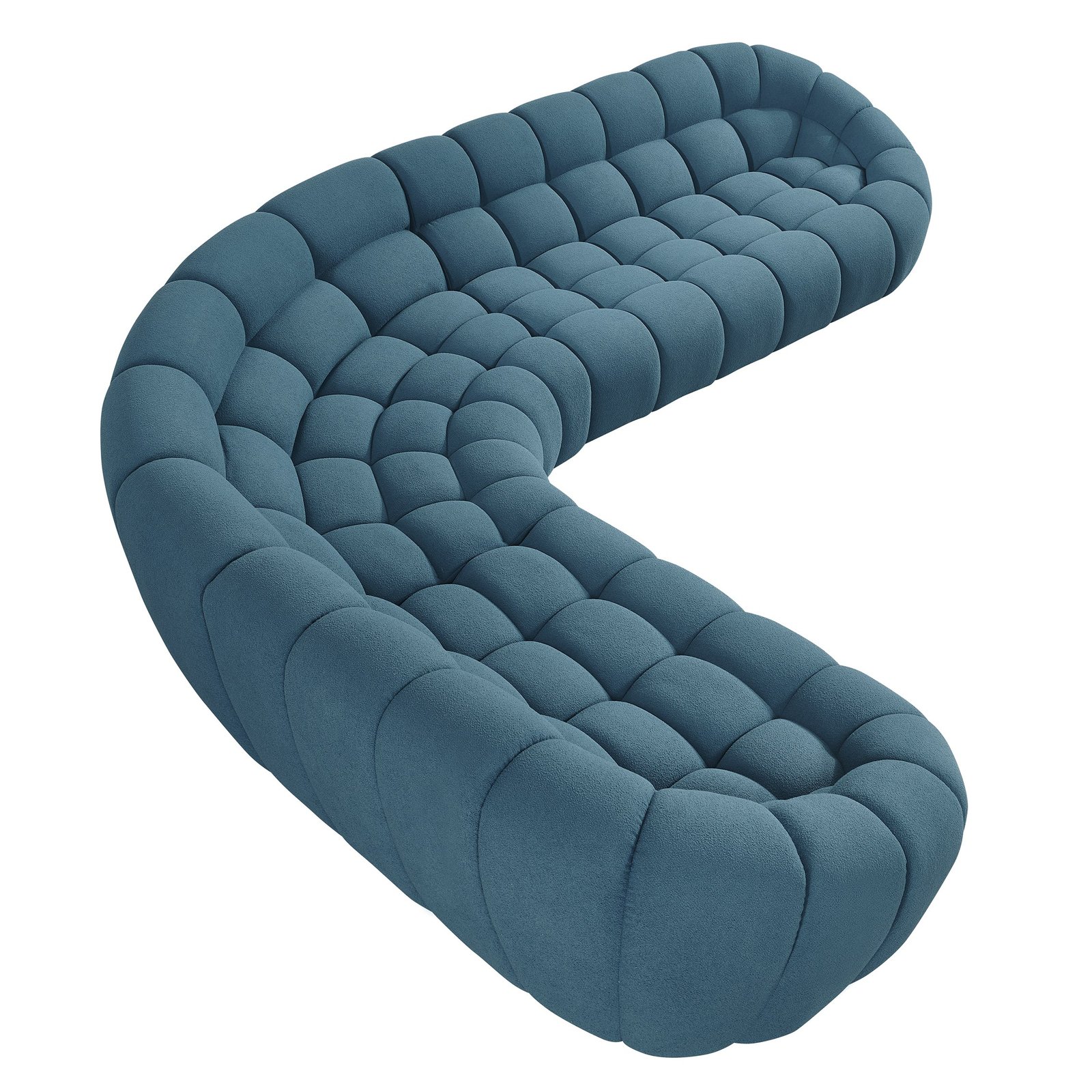 Divani Casa Yolonda - Dark Teal Fabric Sectional Sofa - Image 4