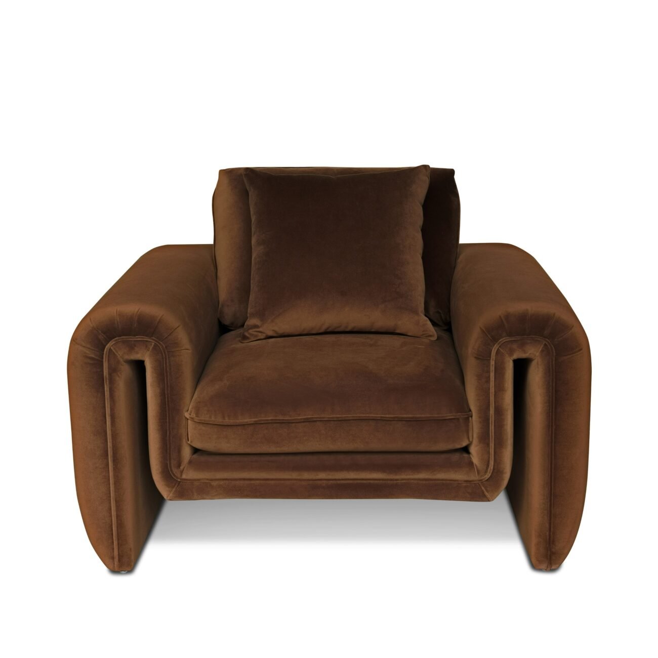Divani Casa Bentley - Modern Brown Velvet Sofa Set - Image 3