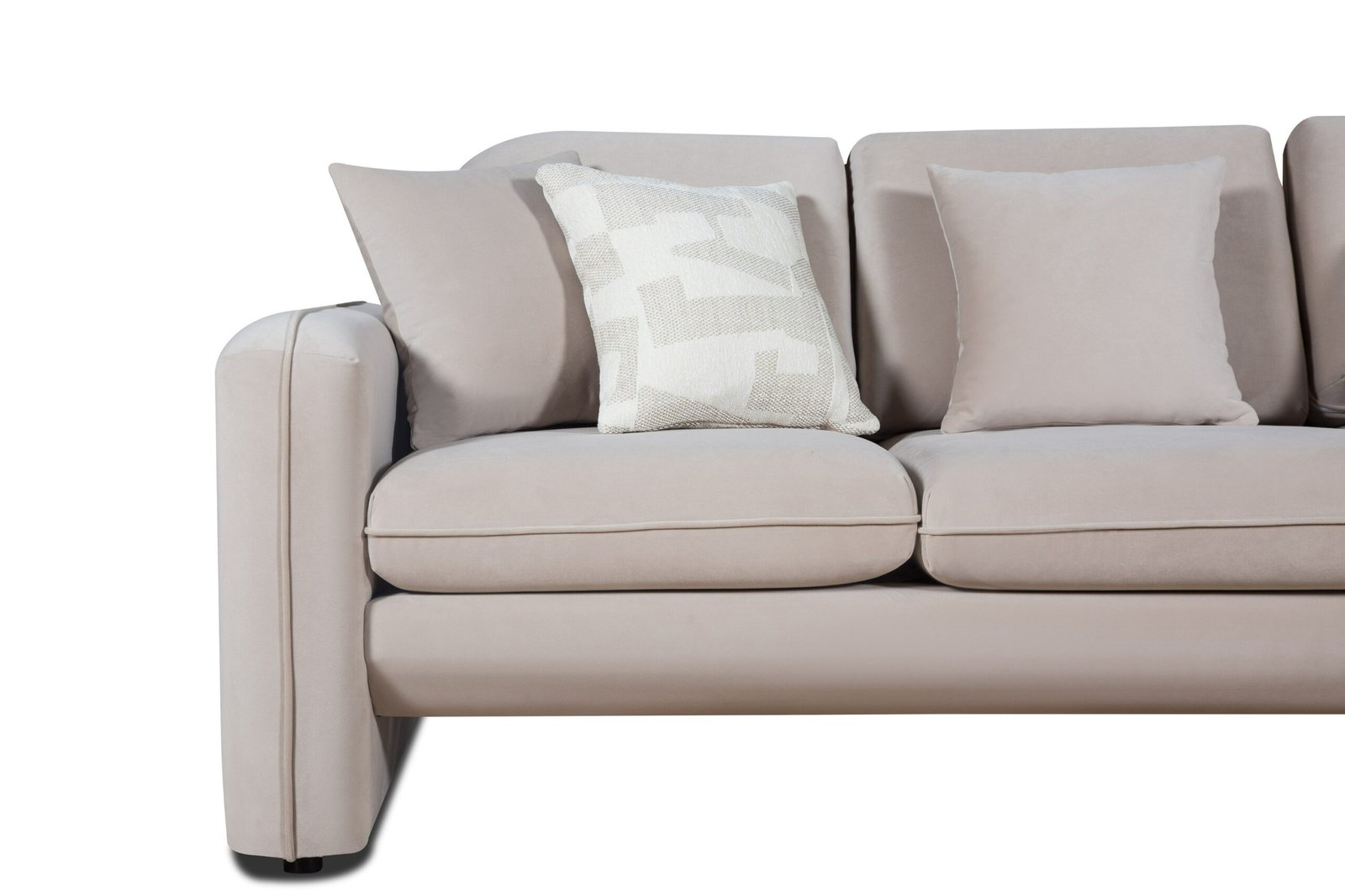 Divani Casa Gaston - Modern Taupe Velvet Sofa - Image 2