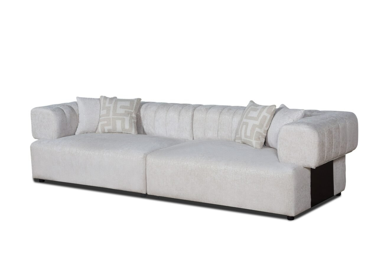 Divani Casa Moreno - Modern Beige Fabric 4-Seater Sofa - Image 2