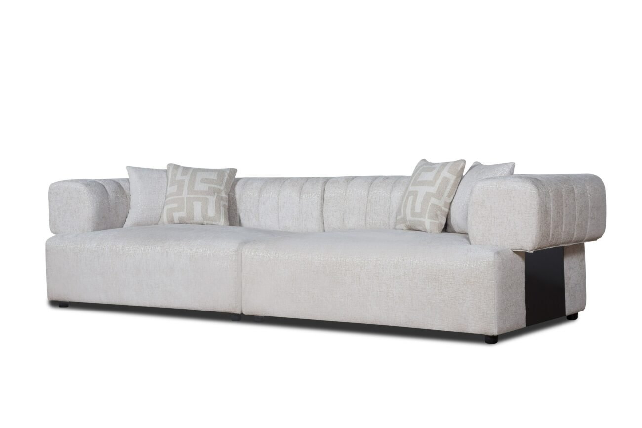 Divani Casa Moreno - Modern Beige Fabric 4-Seater Sofa - Image 3