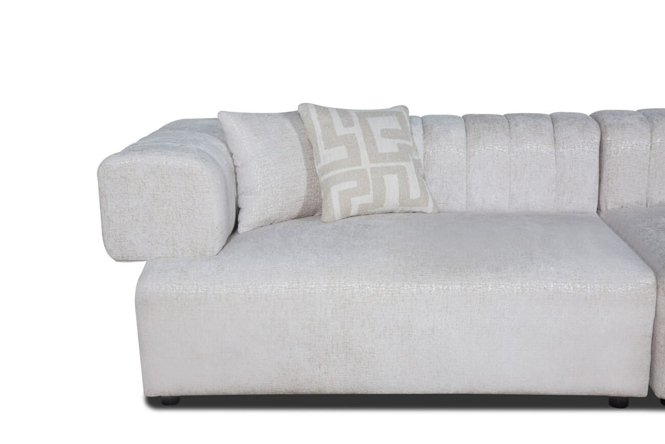 Divani Casa Moreno - Modern Beige Fabric 4-Seater Sofa - Image 4