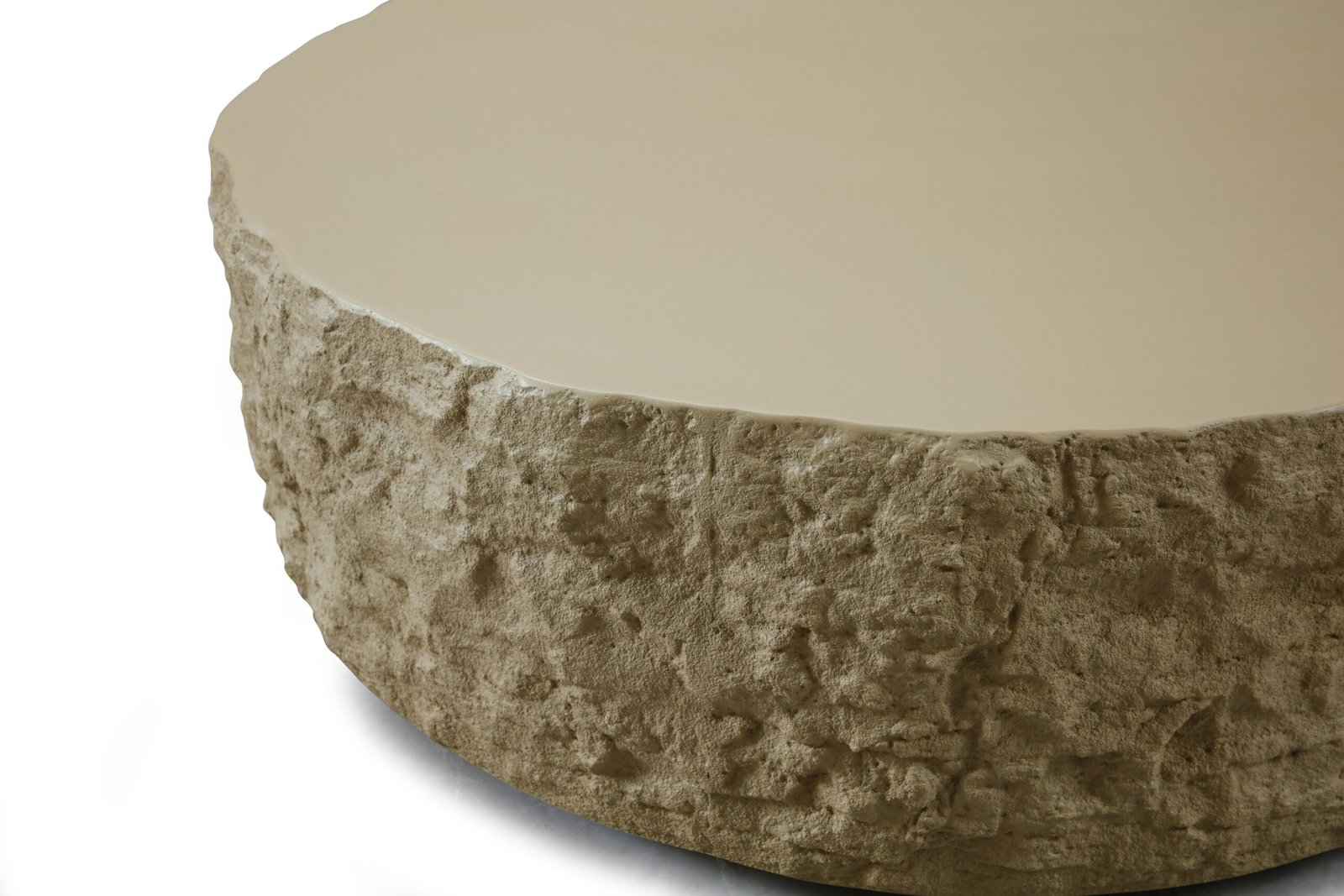 Modrest Quarry - Modern Beige Round Coffee Table