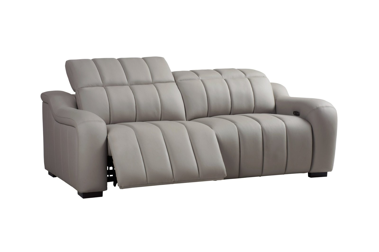 Divani Casa Paddy - Modern Grey Leather Sofa w/ 2 Recliners - Image 2
