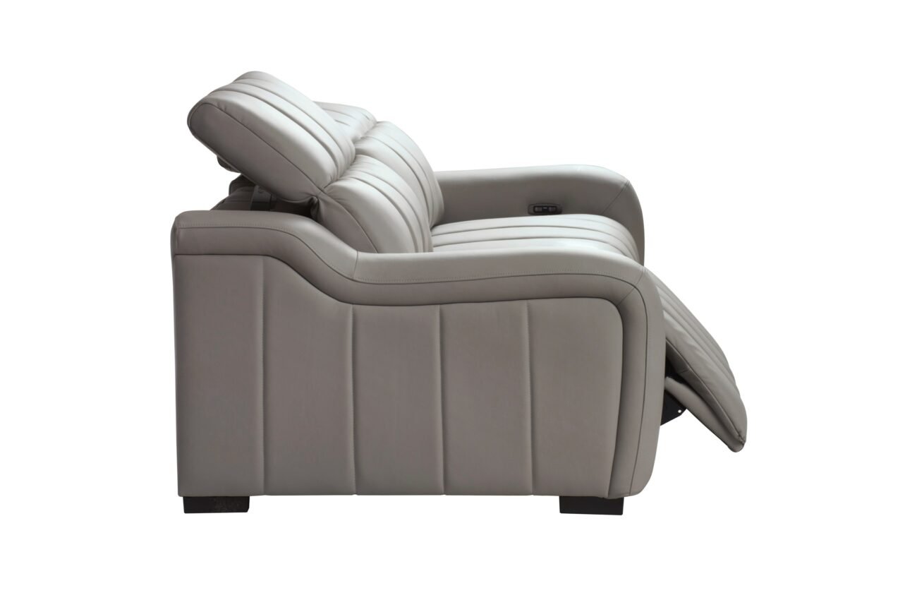 Divani Casa Paddy - Modern Grey Leather Sofa w/ 2 Recliners - Image 4