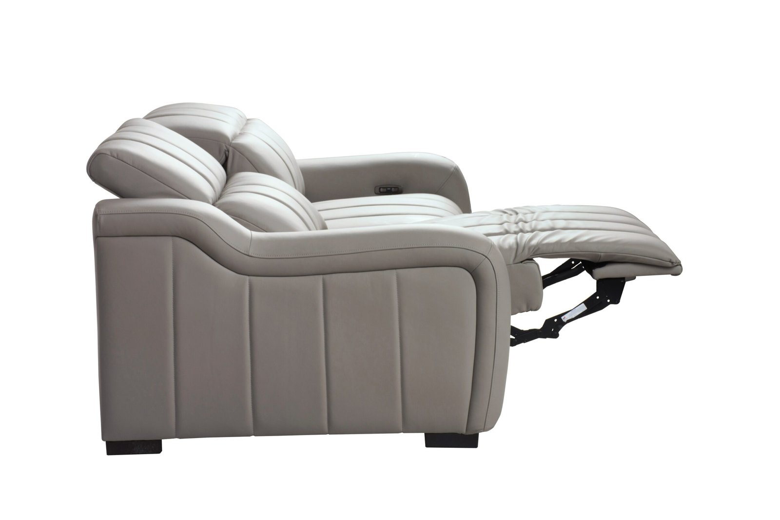 Divani Casa Paddy - Modern Grey Leather Sofa w/ 2 Recliners - Image 5