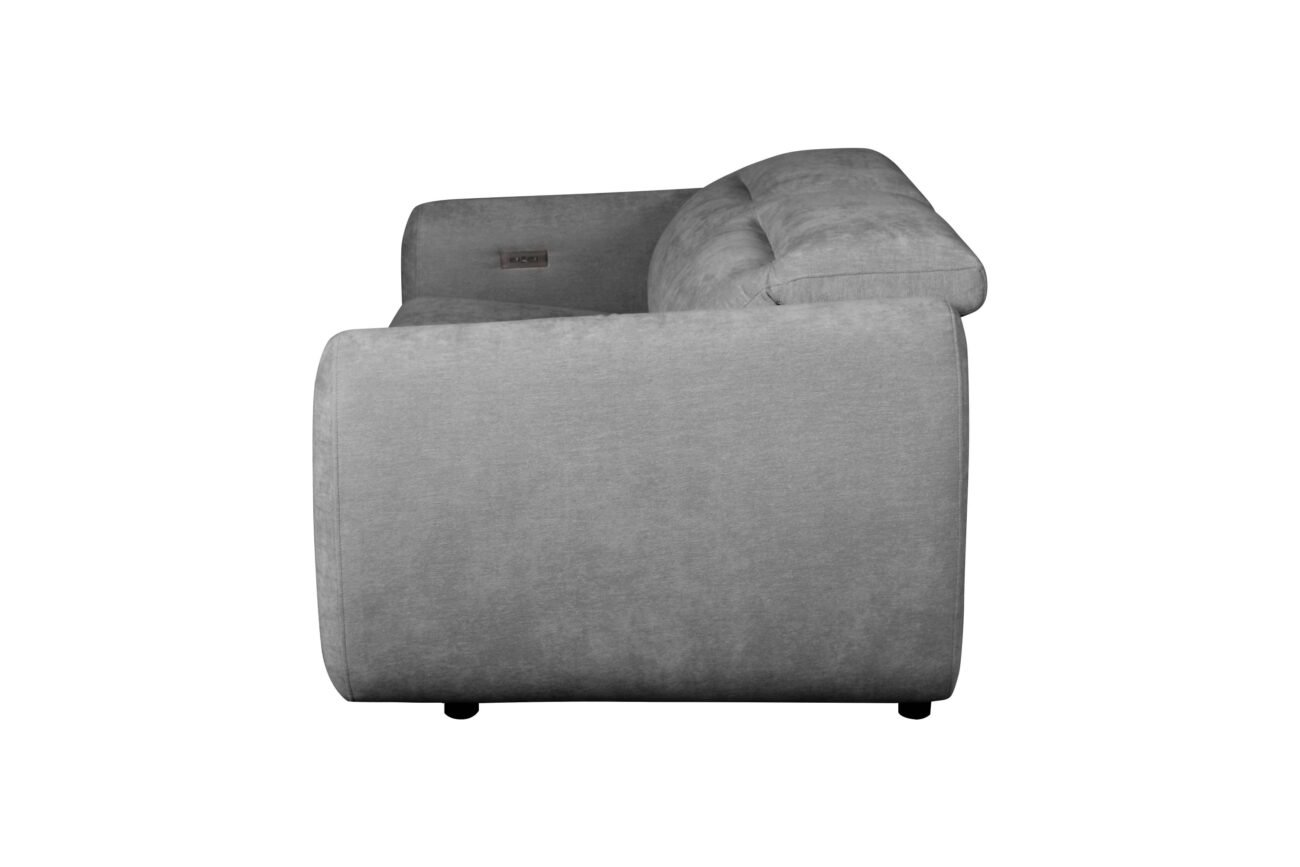 Divani Casa Brevig - Modern Grey Fabric Sofa w/ 2 Recliners - Image 2