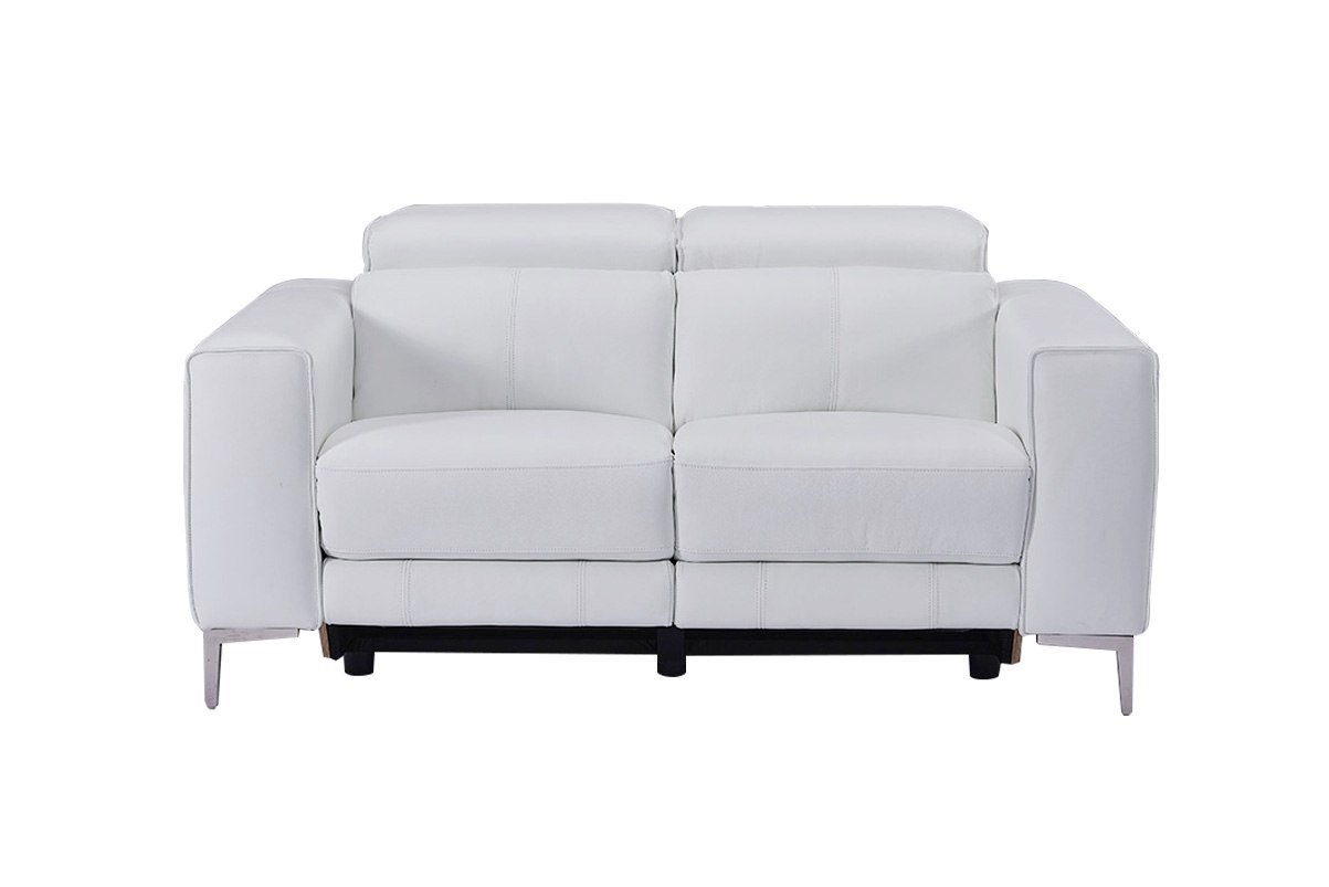 Divani Casa Chignik - Modern White Leather Sofa w/ 2 Recliners - Image 2