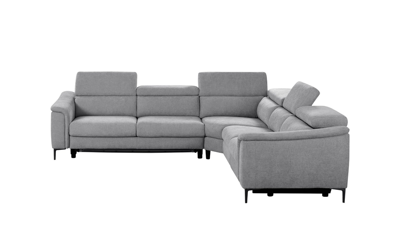 Divani Casa Coffman - Modern Grey Fabric Sectional Sofa w/ Sofa Bed + Recliner - Image 2