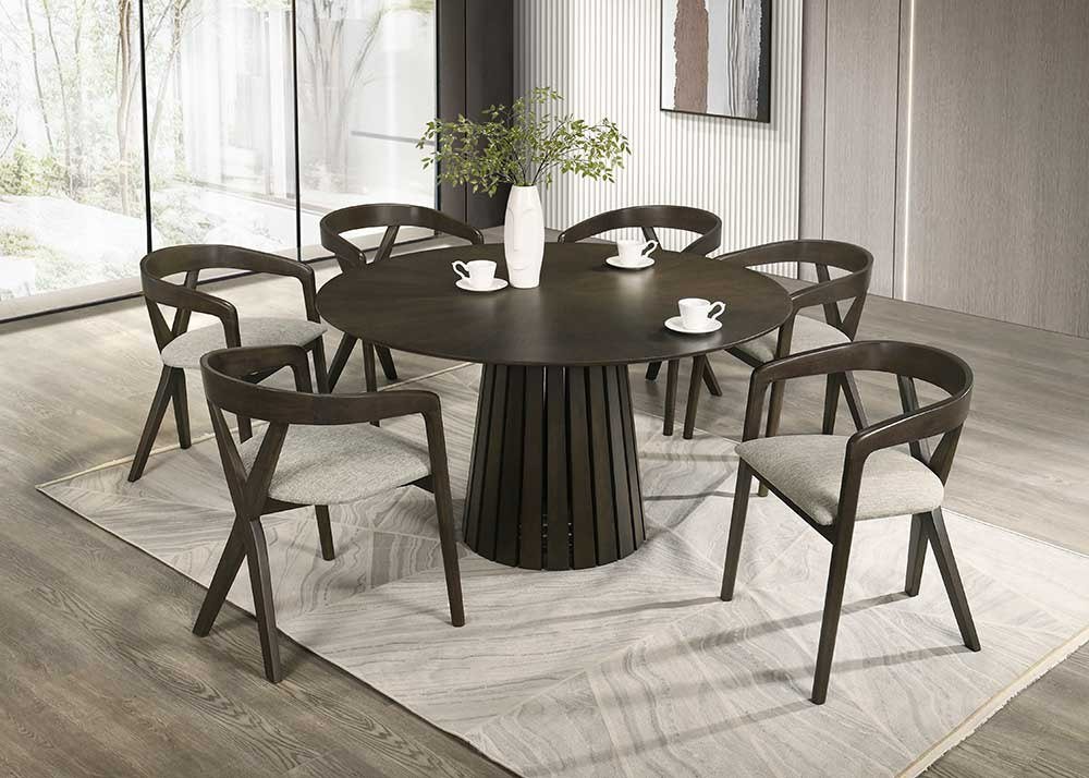 Modrest Weiss - Mid-Century Modern Wenge Round Dining Table