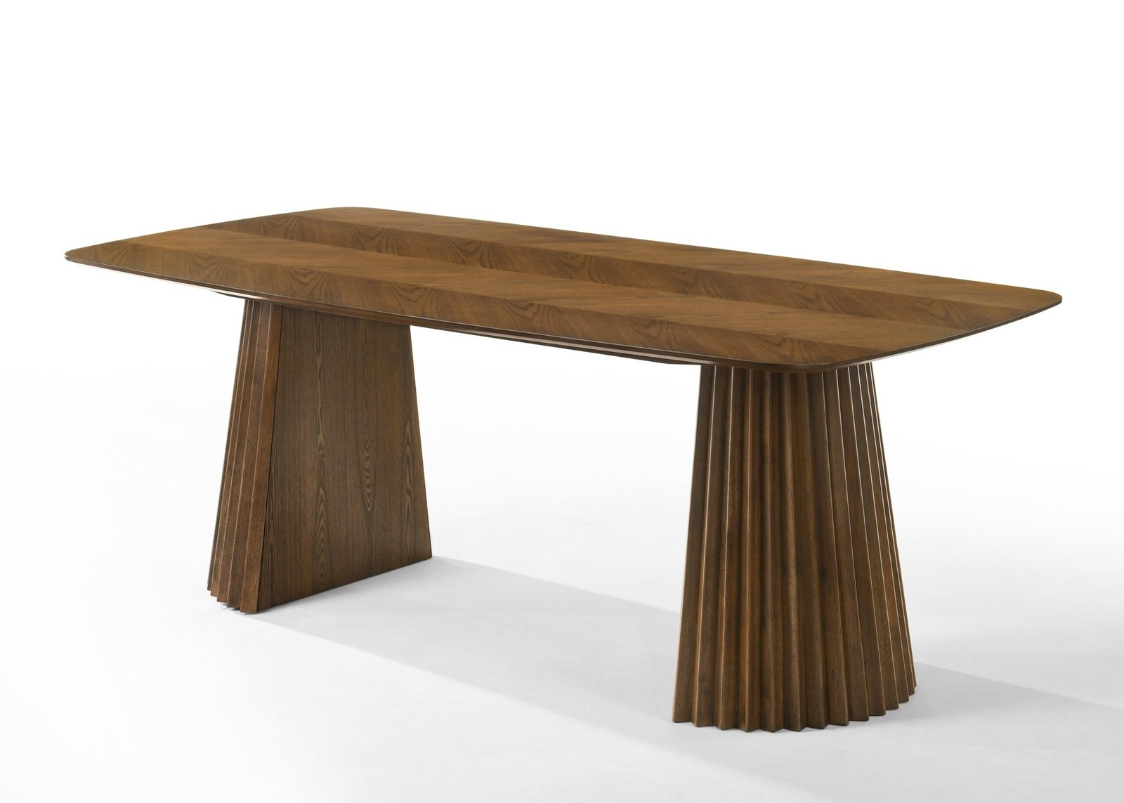 Modrest Sacks - Mid-Century Modern Herringbone Walnut Dining Table
