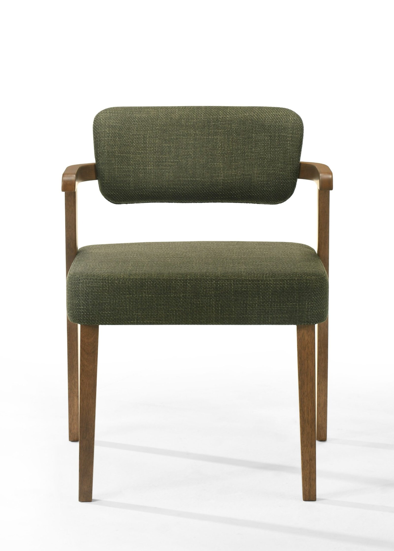 Modrest Sacks - Mid-Century Modern Green Fabric + Walnut Dining Chair