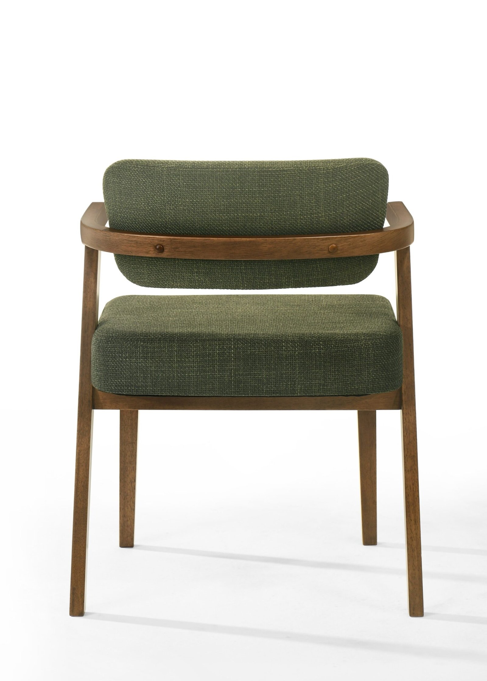 Modrest Sacks - Mid-Century Modern Green Fabric + Walnut Dining Chair - Image 2