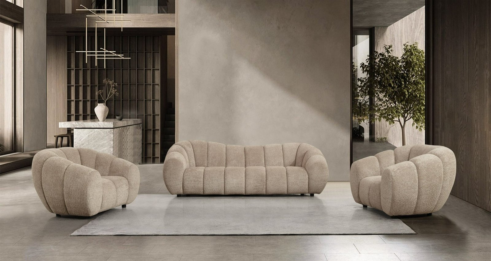 Divani Casa Suki - Modern Tan Fabric Chair - Image 4