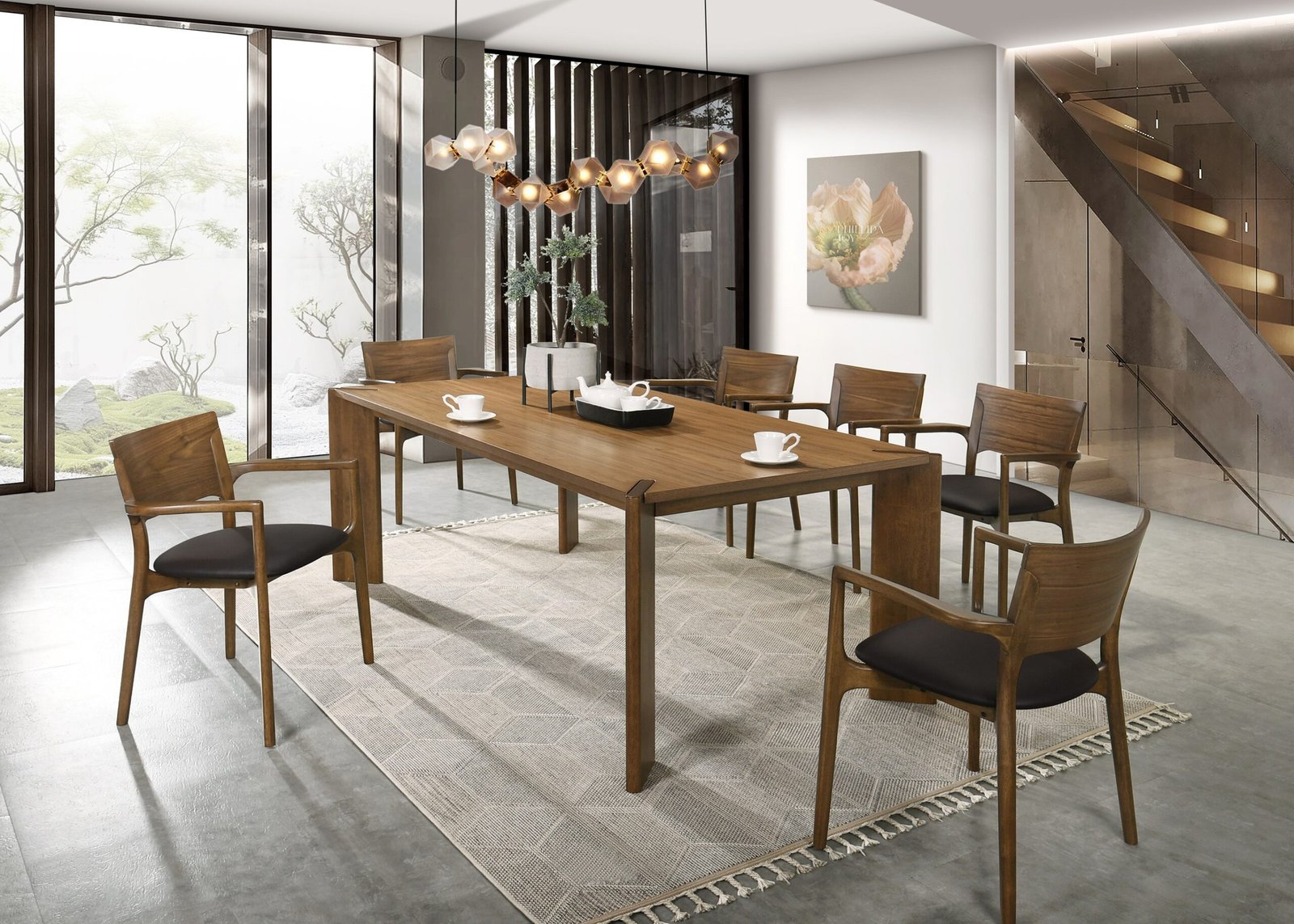 Modrest Edelman - Mid-Century Modern Brown Leatherette + Walnut Dining Chair - Image 3