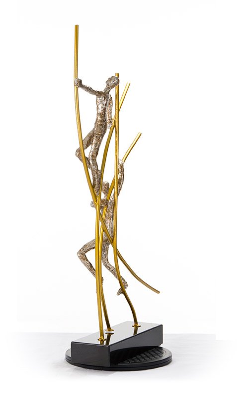SZ0238 Modern Bronze Acrobats-Poles Sculpture - Image 4