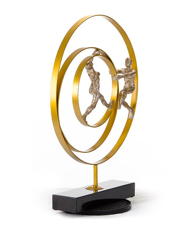 SZ0240 Modern Bronze Acrobats-Rings Sculpture - Image 5