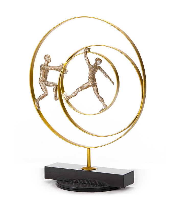 SZ0240 Modern Bronze Acrobats-Rings Sculpture - Image 3