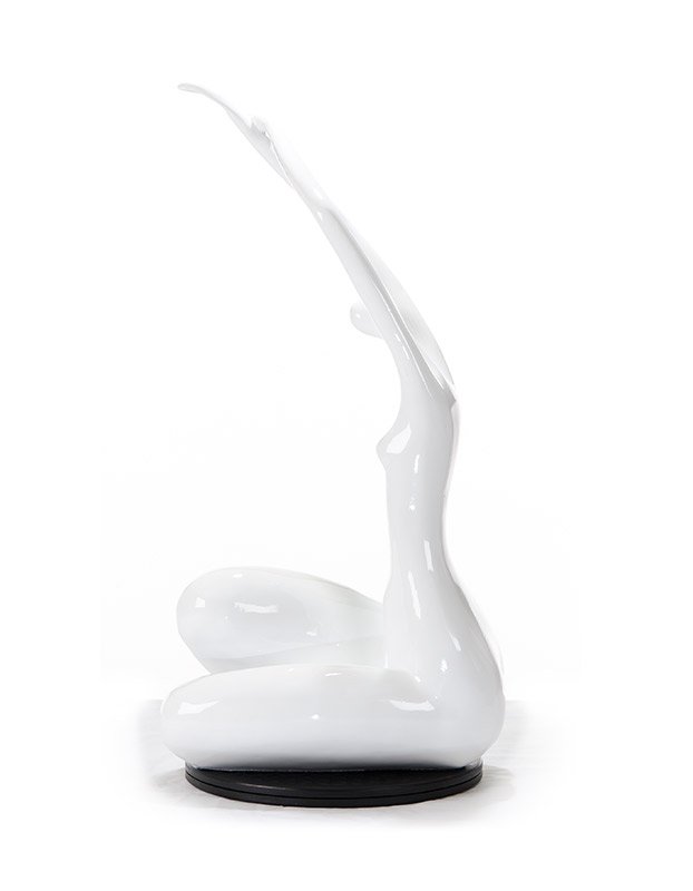 SZ0425 Modern White Lass Sculpture - Image 4