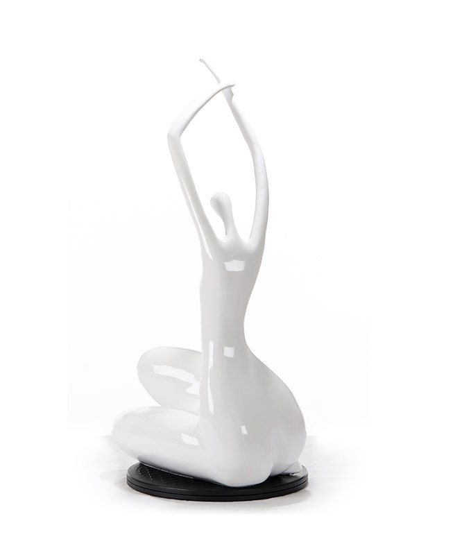 SZ0425 Modern White Lass Sculpture - Image 5