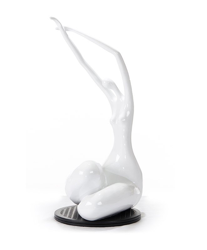 SZ0425 Modern White Lass Sculpture - Image 3